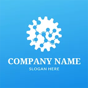 Industrial Logo Abstract Data and Gear Icon logo design