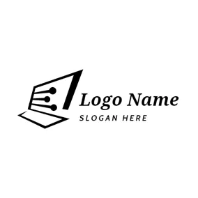 筆記本電腦logo Abstract Data and Laptop logo design
