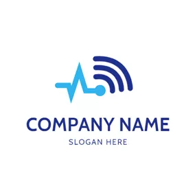 ネットワークロゴ Abstract Data and Wifi logo design