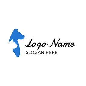 Emblem Logo Abstract Dog and Cat logo design