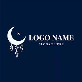 Dreamcatcher Logo Abstract Dreamcatcher and Moon logo design