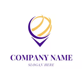 Transportation Logo Abstract Earth and Pin Point logo design