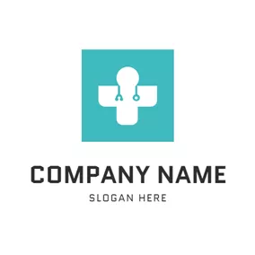 Healthcare Logo Abstract Echoscope and Cross logo design