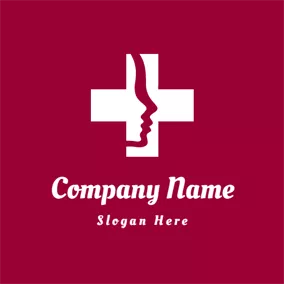 Red Cross Logo Abstract Face and Red Cross logo design