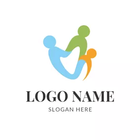 家族のロゴ Abstract Family Icon logo design