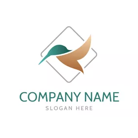 Animal & Pet Logo Abstract Frame and Kingfisher logo design