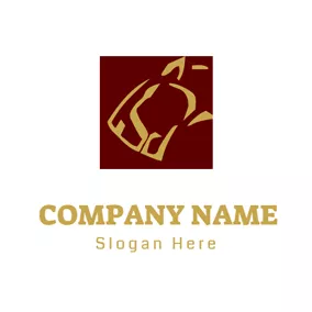 老虎Logo Abstract Golden Tiger logo design