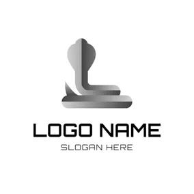 Animal & Pet Logo Abstract Gray Cobra logo design