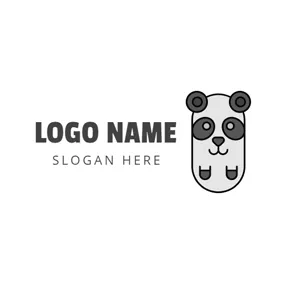 パンダのロゴ Abstract Gray Panda logo design