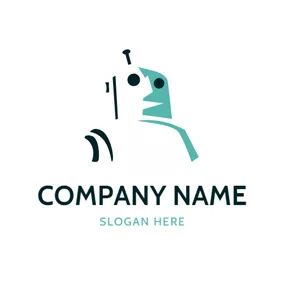 機器人logo Abstract Green and Black Robot logo design
