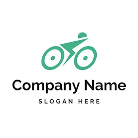 Dot Logo Abstract Green Bicycle logo design