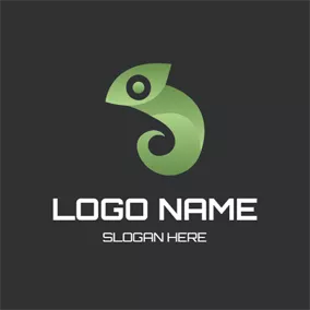 Chameleon Logo Abstract Green Chameleon Icon logo design