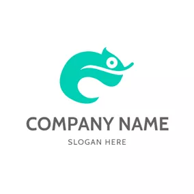 Animal & Pet Logo Abstract Green Chameleon logo design