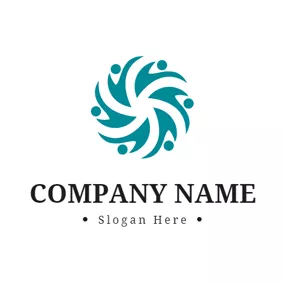 Non-profit Logo Abstract Green Circle and Person logo design