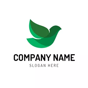 Dove Logo Abstract Green Flying Dove logo design