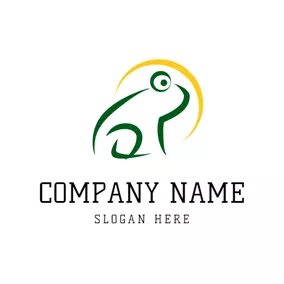青蛙 Logo Abstract Green Frog Icon logo design