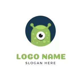モンスターロゴ Abstract Green Monster logo design