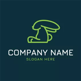 Bunny Logo Abstract Green Rabbit logo design