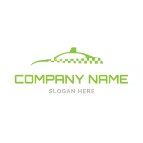Taxi Logo Abstract Green Taxi Outline logo design