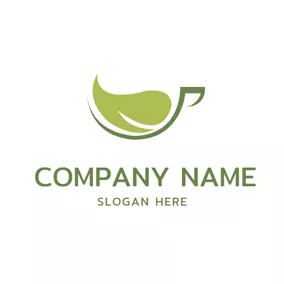 Mint Logo Abstract Green Tea Cup logo design