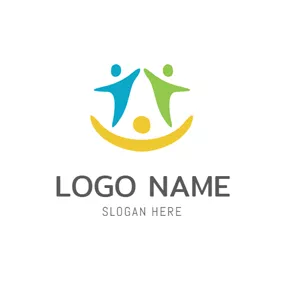 家族のロゴ Abstract Happy Family Icon logo design