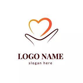 Donation Logo Abstract Heart and Hand Donation Logo logo design
