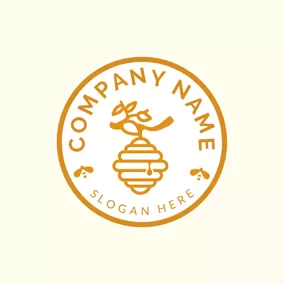 Honey Logo Abstract Honeycomb Icon logo design