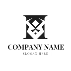 Iロゴ Abstract Horn and Viking logo design