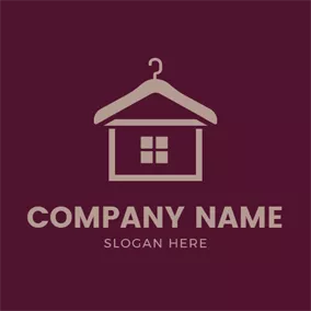 Fashion & Beauty Logo Abstract House and Coat Hanger logo design