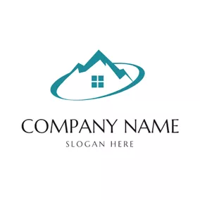 Hill Logo Abstract House and Hill logo design