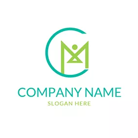 Mc Logo Abstract Human and C M logo design