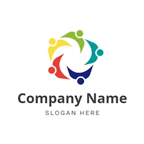 Pentagon Logo Abstract Human Community Pentagon logo design