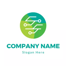 IT Logo Abstract Information Line logo design