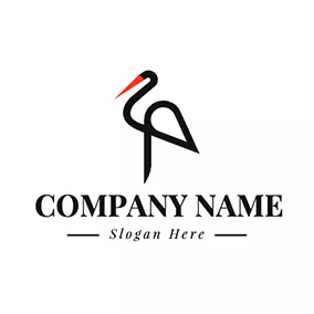 Stork Logo Abstract Line Stork Design logo design