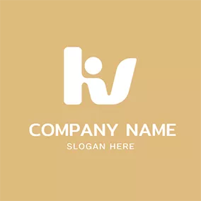 K Logo Abstract Link Flow Letter K V logo design