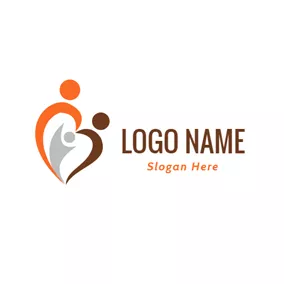 家族のロゴ Abstract Loving Family logo design