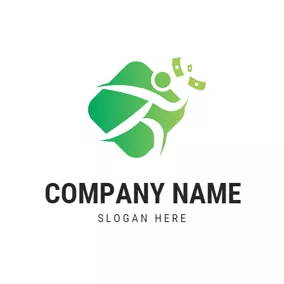 Finance & Insurance Logo Abstract Money and Person logo design