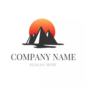 Sunrise Logo Abstract Mountain and Sunrise logo design