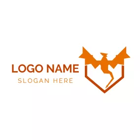 Dragon Logo Abstract Orange Dragon logo design