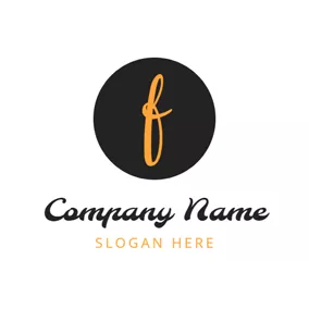 Logótipo F Abstract Orange Letter F logo design
