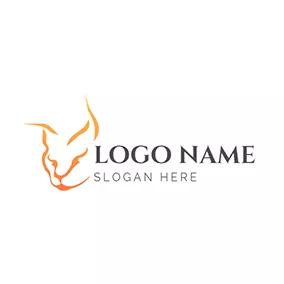 Lynx Logo Abstract Orange Lynx Head logo design