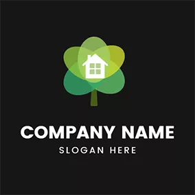 Oval Logo Abstract Oval House Treehouse logo design