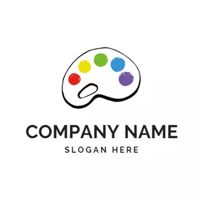 Art - Abstract Palette  & Colorful Paint logo design