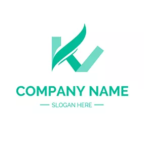 Kv Logo Abstract Paper Folding Letter K V logo design