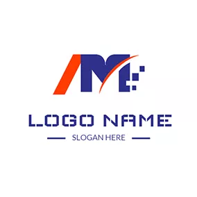 Company & Organization Logo Abstract Partition Letter A M logo design