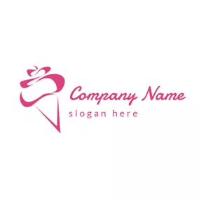 Food & Drink Logo Abstract Pink Ice Cream logo design