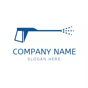 圧力洗浄　ロゴ Abstract Pressure Washing Gun logo design