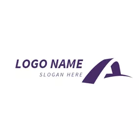 Transportation Logo Abstract Purple Bridge logo design