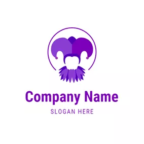Joker Logo Abstract Purple Joker Head logo design