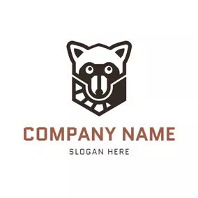 Raccoon Logo Abstract Raccoon Tail and Raccoon logo design